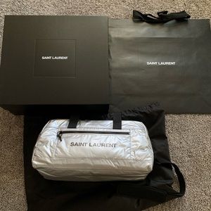 SaintLaurent duffle bag in silver